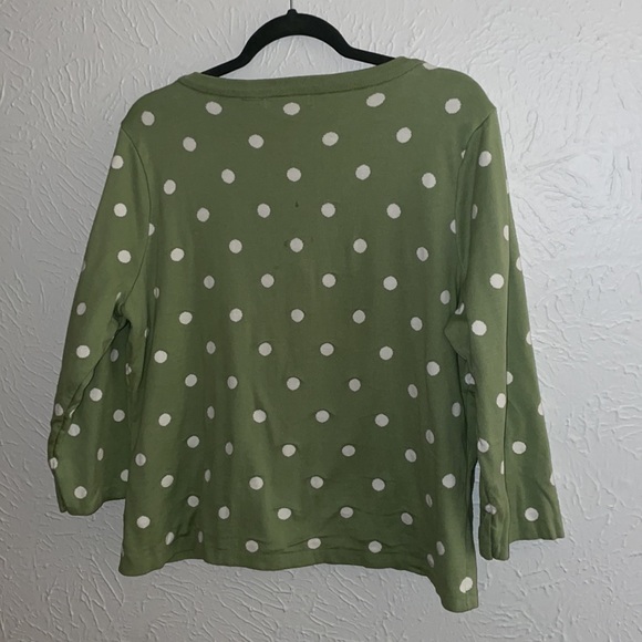 Liz Claiborne 2 Button Closure Cardigan Polka Dot Green XL - Picture 5 of 7